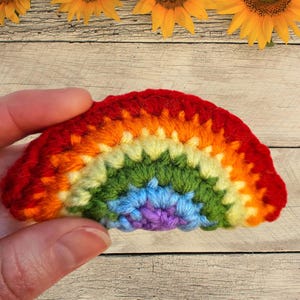 Rainbow Fidget Clicker Crochet Keychain, Quiet Fidget Toy for Adults & Children, Quiet Pocket Fidget Toy, Keychain or Handheld Fidget Toy