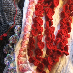 PATTERN - Red Hearts Valentine Scarfette or Shells Scarfette - January Project of the Month -Instant Download