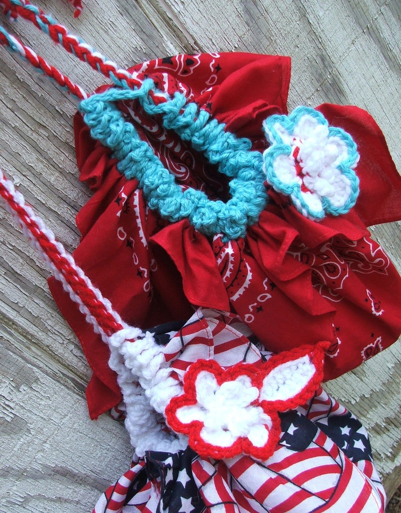 CROCHET Pattern Instant Download FAST and EASY summer Bandana Bag project with flower no sewing machine needed image 3