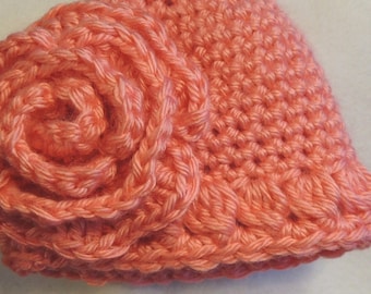 Crochet Baby Hat Pattern – Easy Single Crochet with Rose (PDF Pattern)