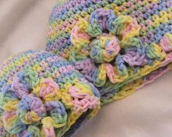 Patrón - PATRÓN DE CROCHET Fácil Gorro de Bebé Suave y Flor Sencilla en 4 tamaños