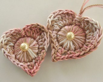 Single crochet Pattern - Delightful Easy Crocheted Heart and Diamond - Instant Download