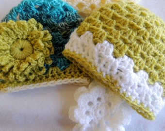 Pattern - SUPER Fast Crochet Baby Hat plus Flower
