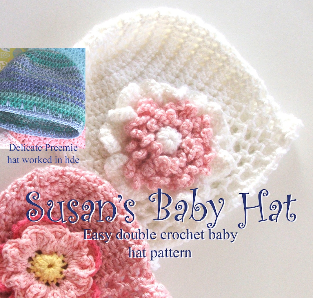 Crochet Baby Hat PATTERN Fast and Easy CROCHET PATTERN Baby Cap With Flowers Instant Download Etsy Ireland