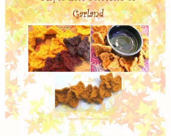 NEW LEAF GARLAND or scarfette pattern - Fast and Sweet Fall Maple Leaf Crochet Pattern -