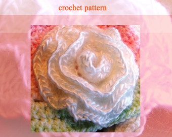 SALE on ROSE Flower Crochet Pattern - Easy Crochet Pattern for Single Rose - use for Hair, Scarf, Pin