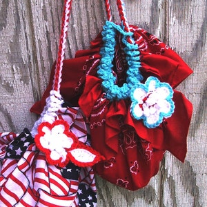 CROCHET Pattern Instant Download FAST and EASY summer Bandana Bag project with flower no sewing machine needed image 1