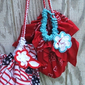 CROCHET Pattern Instant Download FAST and EASY summer Bandana Bag project with flower no sewing machine needed image 4