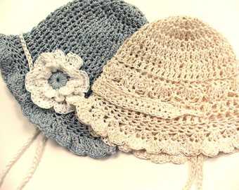 Crochet Baby Hat Pattern: Summery Cap with Flower (PDF Pattern)
