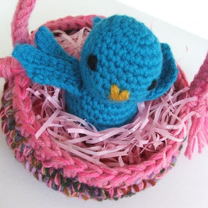 Easy Crochet PATTERN Baskets or Bowls with Darling Birdie pdf format crochet pattern Instant Download image 4