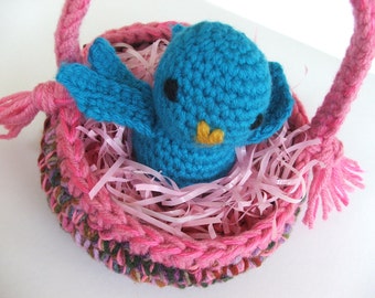 Instant Download Crochet PATTERN - Baskets or Bowls with Darling Birdie pdf format crochet pattern