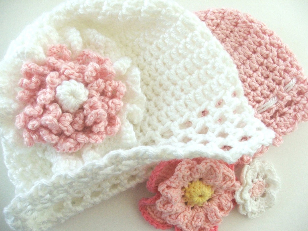 Crochet Baby Hat Pattern: Easy Flower Cap (PDF Pattern) - Etsy