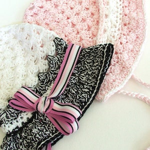 Crochet Baby Hat Pattern - Fast Brimmed Granny Square Baby Hat CROCHET PATTERN Instant Download in  Three Sizes
