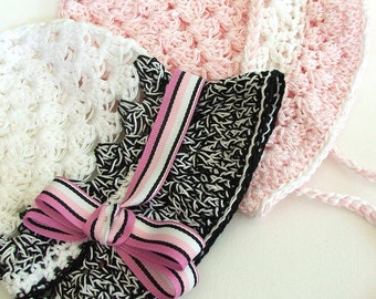 Crochet Baby Hat Pattern - Fast Brimmed Granny Square Baby Hat CROCHET PATTERN Instant Download in  Three Sizes
