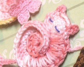 CROCHET PATTERN - Darling Kitty - Tiny Crocheted Cat Ornament or Applique Instructions - pdf