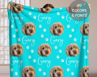 Personalized Dog Blanket Picture Name, Custom Dog Lover Gift, Custom Pet Photo Blanket, Personalized Pet Gift, Gift for Pet, Pet Memorial
