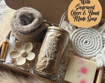 Self Care Package For Women Birth Flower Gift Warm Cozy Gift Basket Hygge Gift Box Thinking of you Care Package Gift Basket for Mom Friend