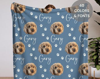 Personalized Dog Blanket with Name, Custom Blanke Pet Picture Name, Custom Pet Photo Blanket, Personalized Dog Lover Gift, Gift for Pet