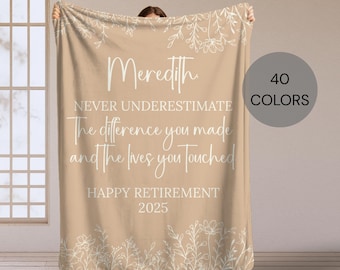 Personalized Retirement Blanket, Happy Retirement Blanket, Custom Retirement Gift For Boss Co Worker Nurse, Officially Retired Gift For Her