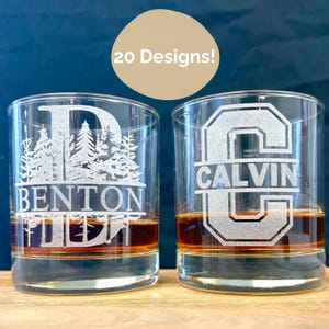 Etched Whiskey Glass, Custom Whiskey Glass, Personalized Whiskey Glass, Engraved Whiskey Glass, Gift For Groomsman, Him, Men, Father, Dad