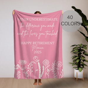 Custom Blanket Personalized Retirement Blanket Custom Gift for Women Coworker Farewell Present Retired Boss Blanket Retirement Appreciation