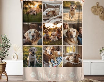 Personalized Dog Blanket with Name, Custom Pet Photo Blanket, Custom Pet Blanket, Gift For Pet Gift, Blanket Pet Photo Dog Dad Gift
