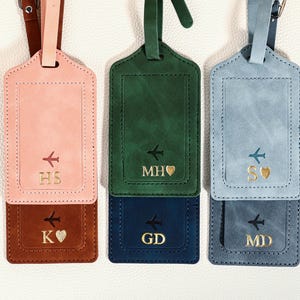Personalized Leather Gold Stamping Luggage Tag | Monogramed Travel Tag | Groomsmen Proposa l Wedding gifts Travel Accessories Gift for Her