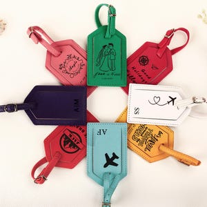 Custom Engraved Leather Luggage Tag: Personalized Travel Gift