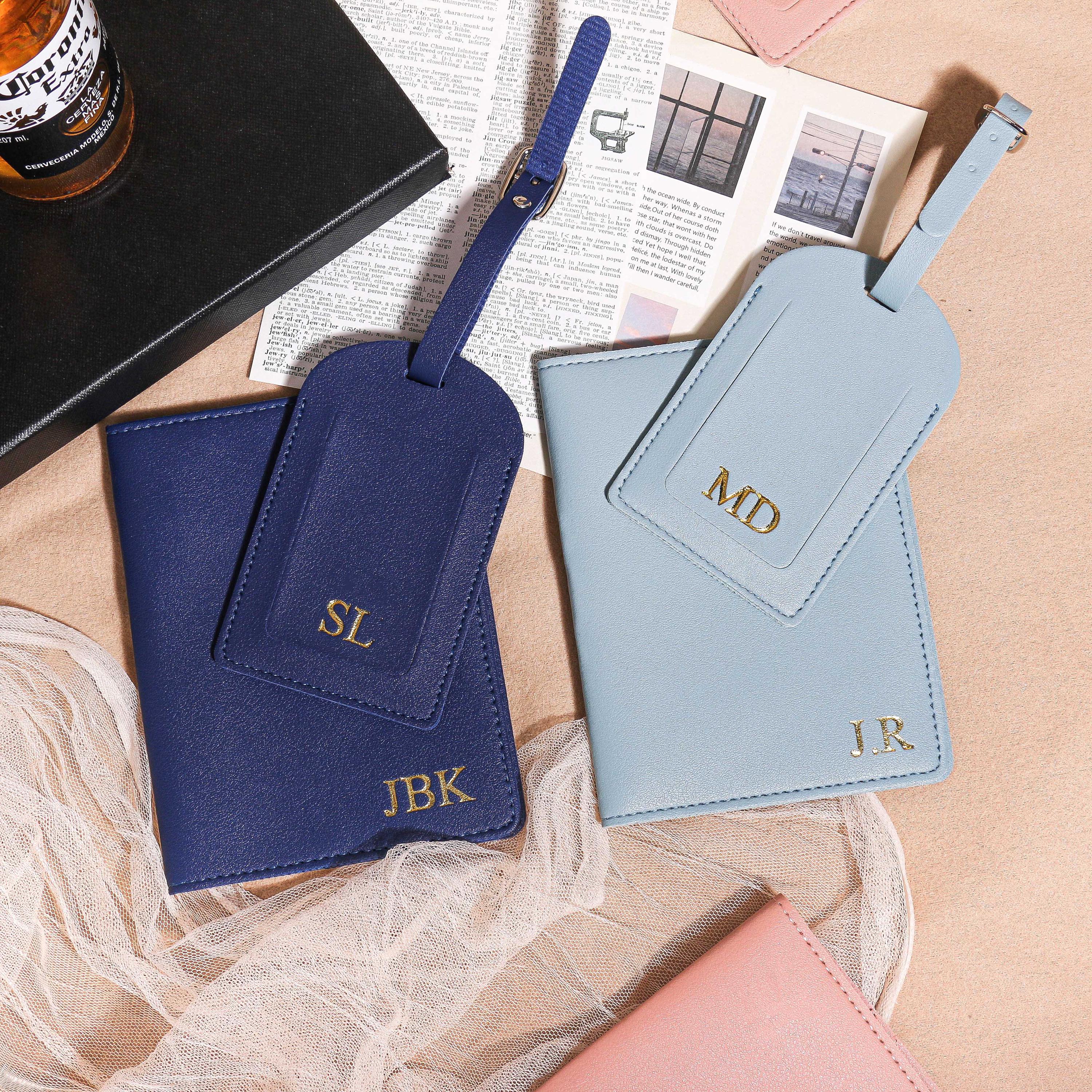 Personalized Leather Passport Holder Passport Case and Luggage Tag