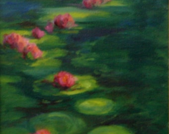 Water Lilies Oil Painting 24x30 ZEN | Etsy