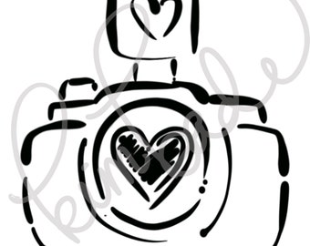 Little Sketchy Camera Doodle clipart  - digital download