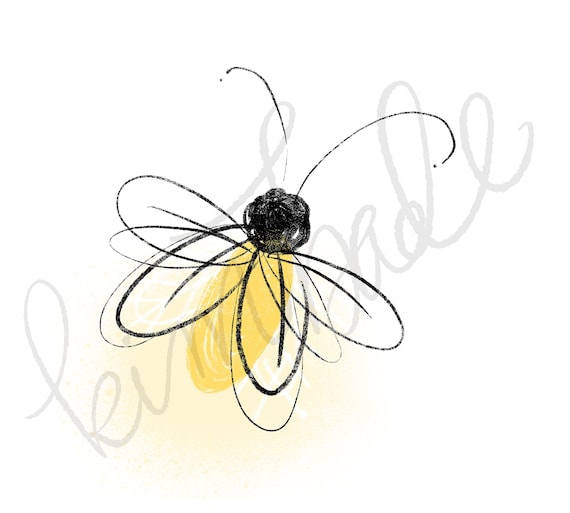 CLIPART Firefly Lightning Bug Doodliestyle Clipart Etsy