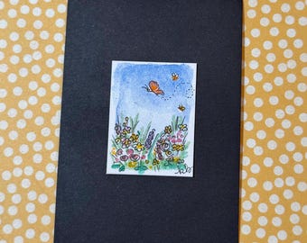 Prairie wildflowers - Teensie Hand-Drawn Art