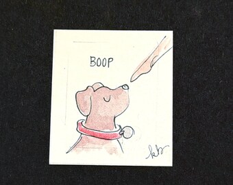 Boop! Good Dog  - Teensie Hand-Drawn Art