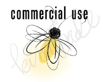 commercial use - FIREFLY Lightning bug doodlie-style clipart - digital download