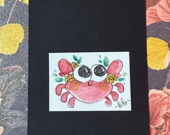 Lil’ Red Crabby   - Teensie Hand-Drawn Art