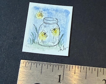 Lightning bugs - Teensie Hand-Drawn Art
