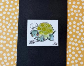 Slow Cooker/Turtle Chef - Teensie Hand-Drawn Art
