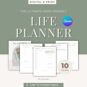 Digital | Printable Undated ADHD Minimalist Life Planner