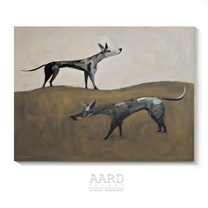Hunde jagen | Digitaldruck | Gemälde von Jagdhunden