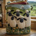 Sheep Heaven Quilted Laundry Basket, Sheep Laundry Room Decor, Sheep Laundry Hamper, Colorful Sheep Storage Bin, Gift For Mom product logo
