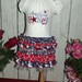 American Honey Red White and Blue Stars Fourth of July Ruffled T-Shirt Dress 