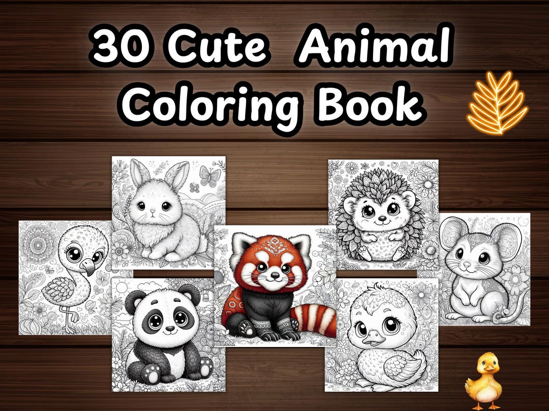 30 Cute Baby Animal Coloring Pages | Kawaii Animal Coloring Book for ...