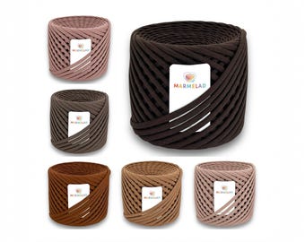 Chunky T-Shirt Yarn: 7-9mm Cotton Ribbon for Crochet Baskets