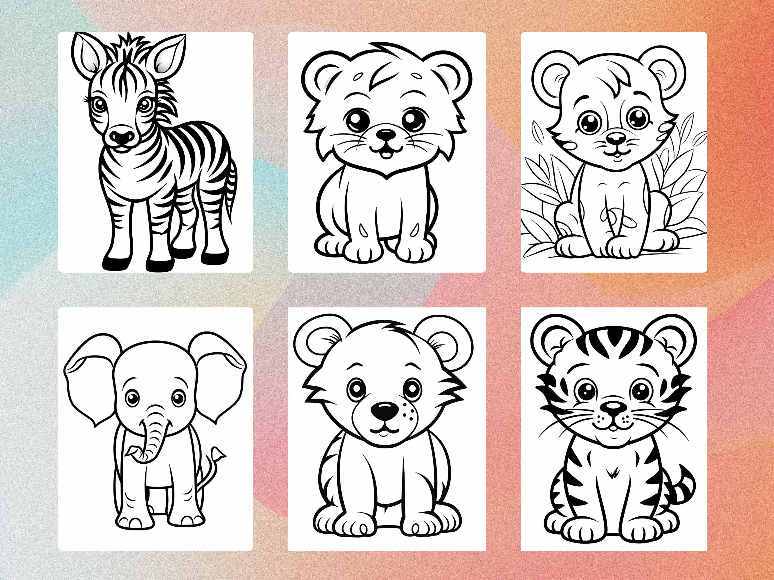 60 Cute Baby Animal Coloring Pages for Kids Children's Coloring Pages ...
