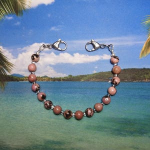 Rhodonite Gemstone Interchangeable Medical Alert Replacement Bracelet