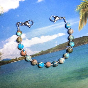 Turquoise Sea Sediment Jasper Interchangeable Medical Alert Replacement Bracelet