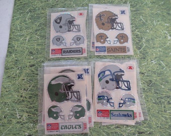 NFL vintage team stickers , Eagles ,Broncos, Chargers , vintage stickers 1989, Misc team NFL vintage stickers , NFL stickers,
