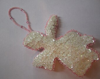 Hand beaded and sequined angels