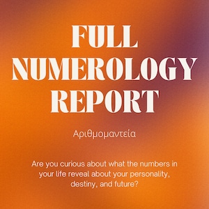 Lectura de Numerología, Tabla de Numerología, Regalos Personalizados Informe Solar Informe Completo Nacimiento, Numerología, Lectura en Profundidad, Adivinaciones Wicca